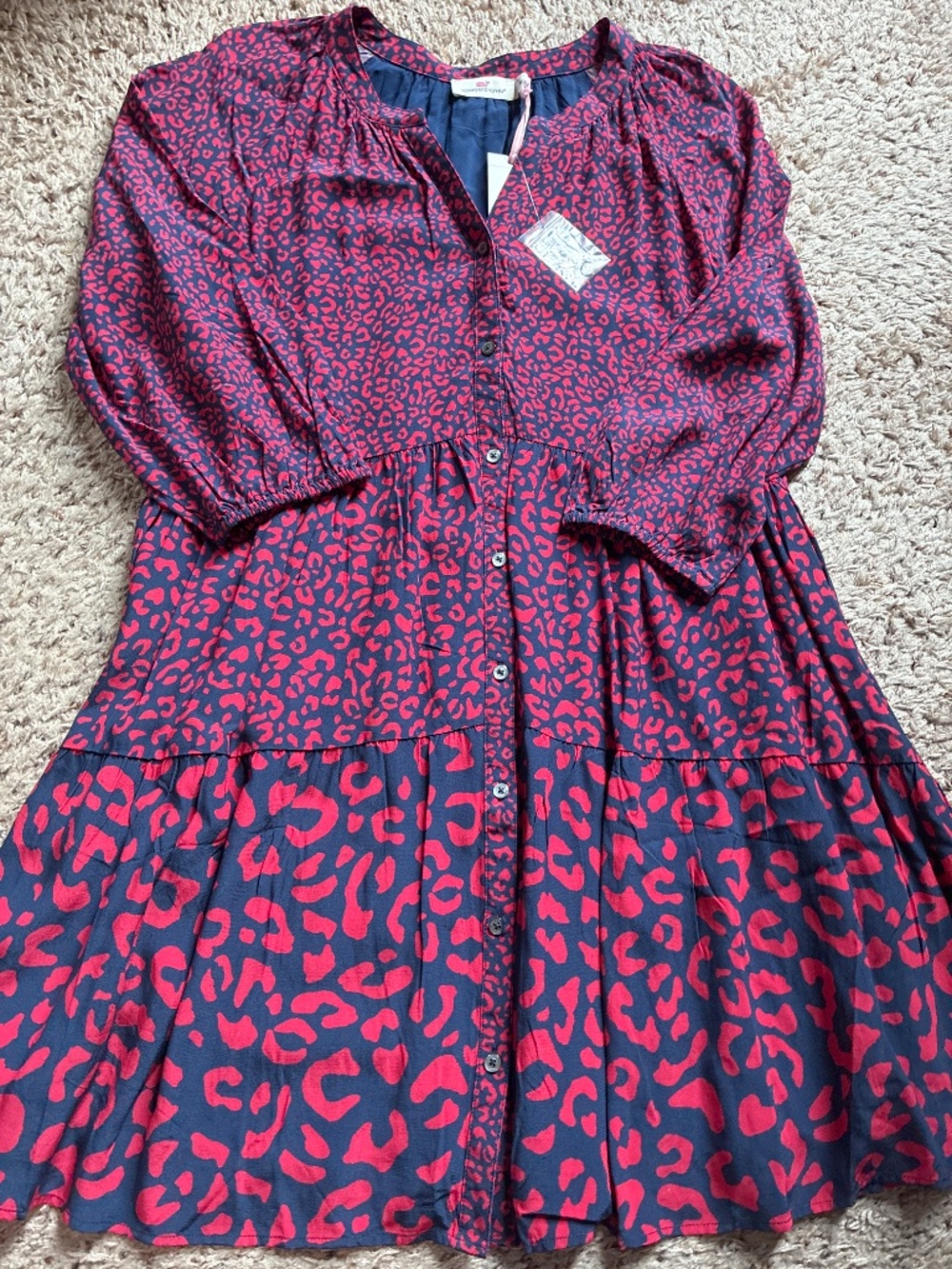 Vineyard Vines leopard tiered dress, size medium, NWT - Picture 4 of 5